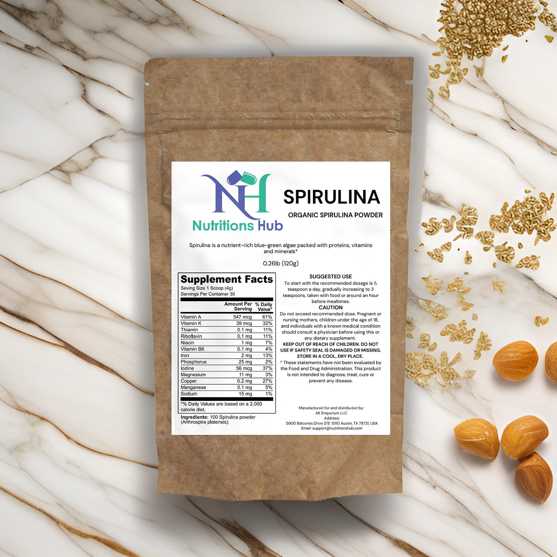 Organic Spirulina Powder | High-Protein Superfood, Rich in Iron & Nutrients