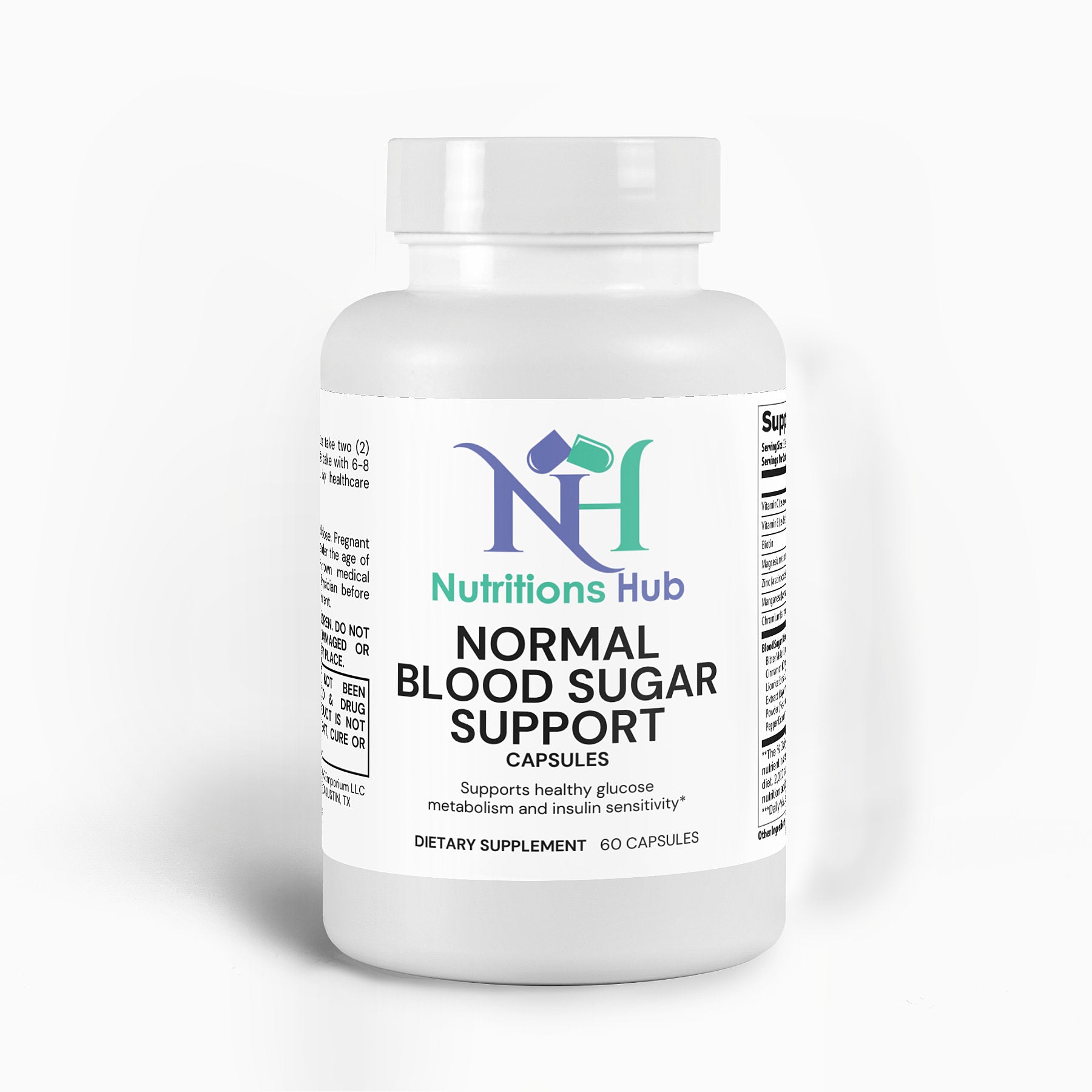 Natural blood sugar support supplement bottle