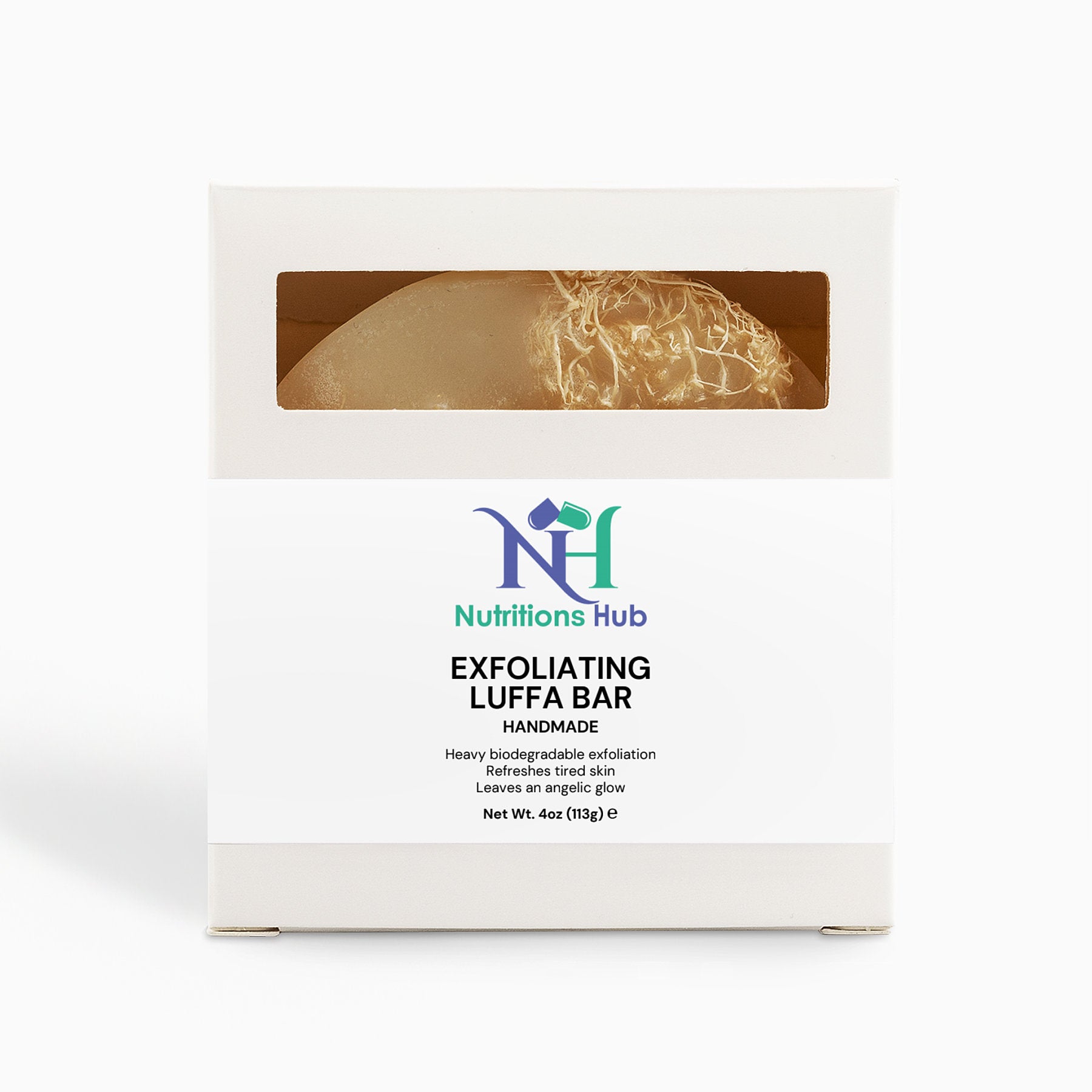 Exfoliating loofah bar made with natural ingredients to gently remove dead skin cells and reveal smoother, softer skin.