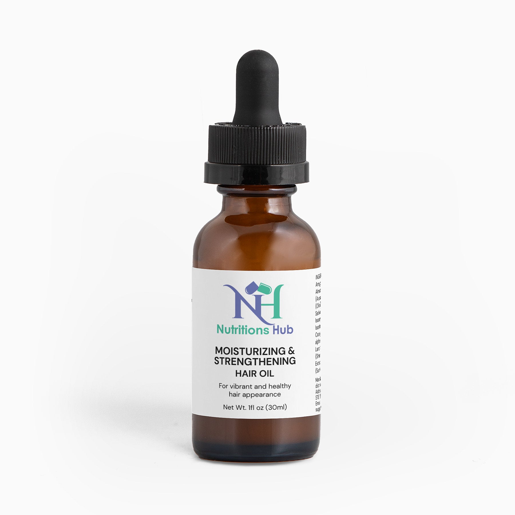 Moisturizing and strengthening hair oil bottle