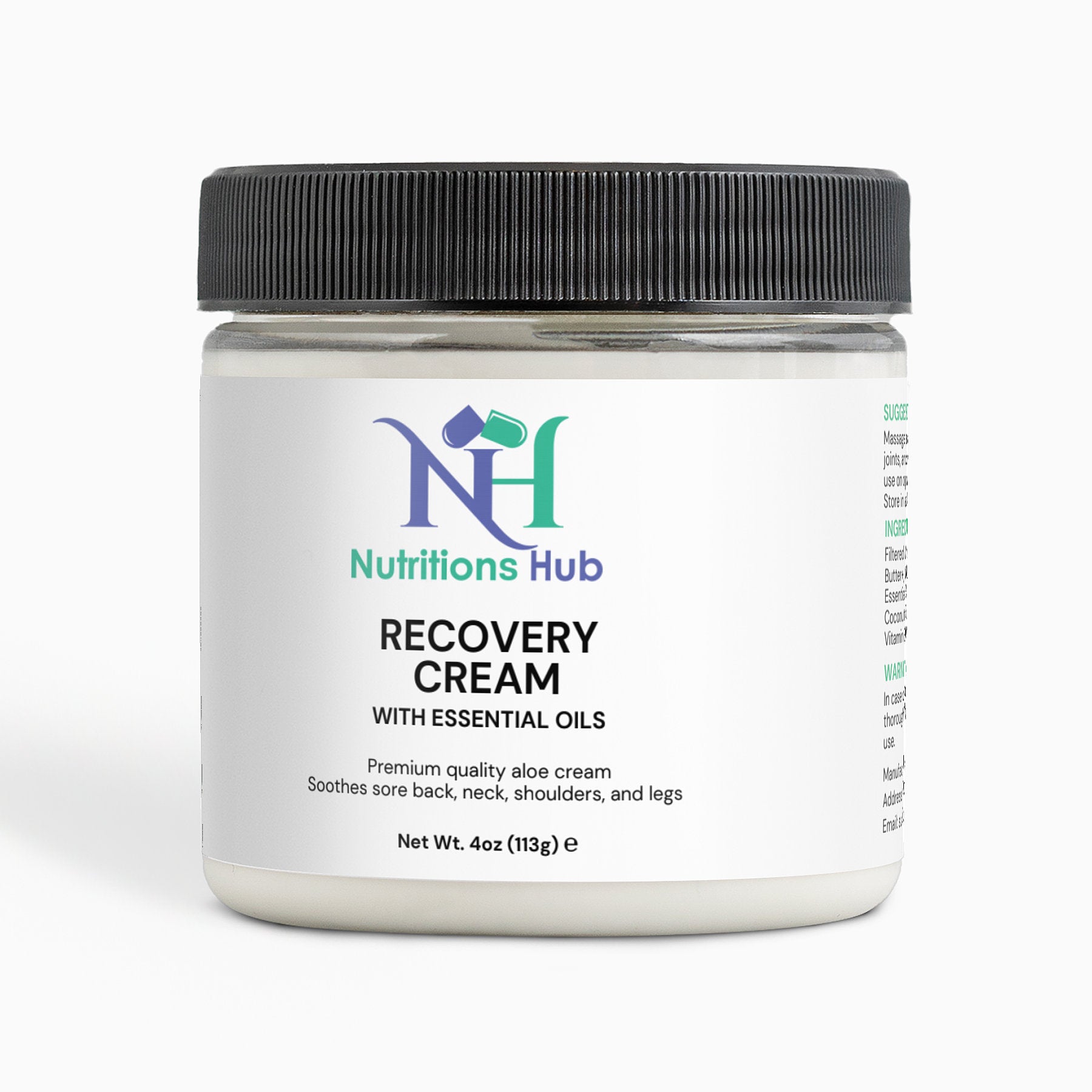 Natural recovery cream for fast pain relief