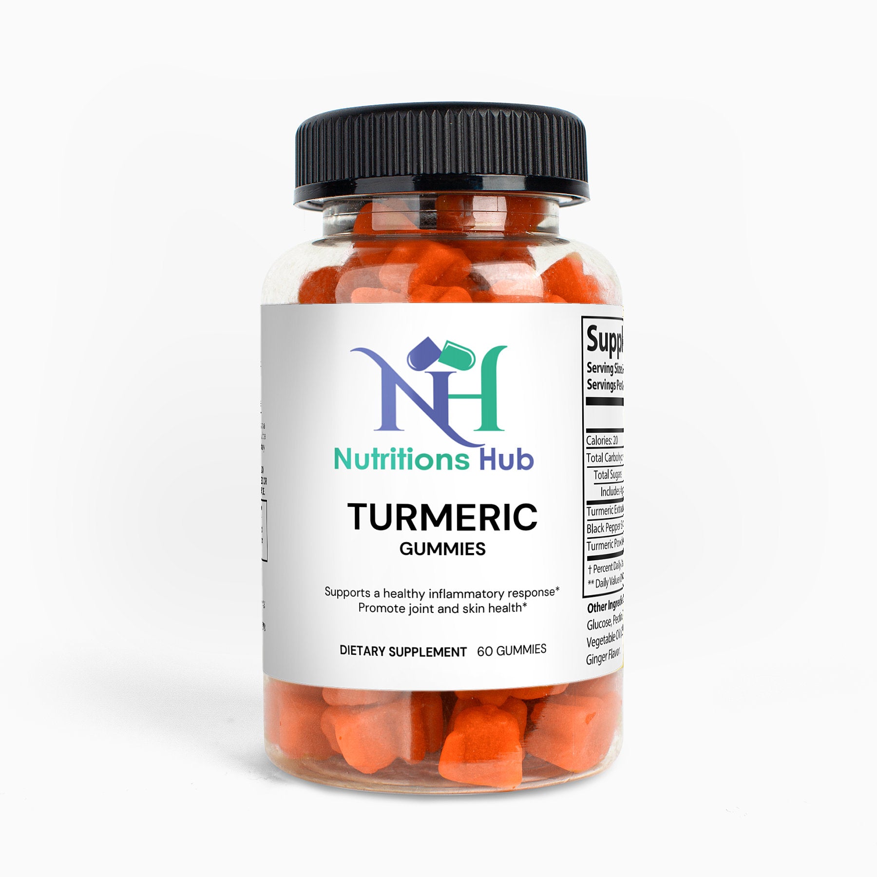 Jar of organic turmeric gummies for joint pain relief