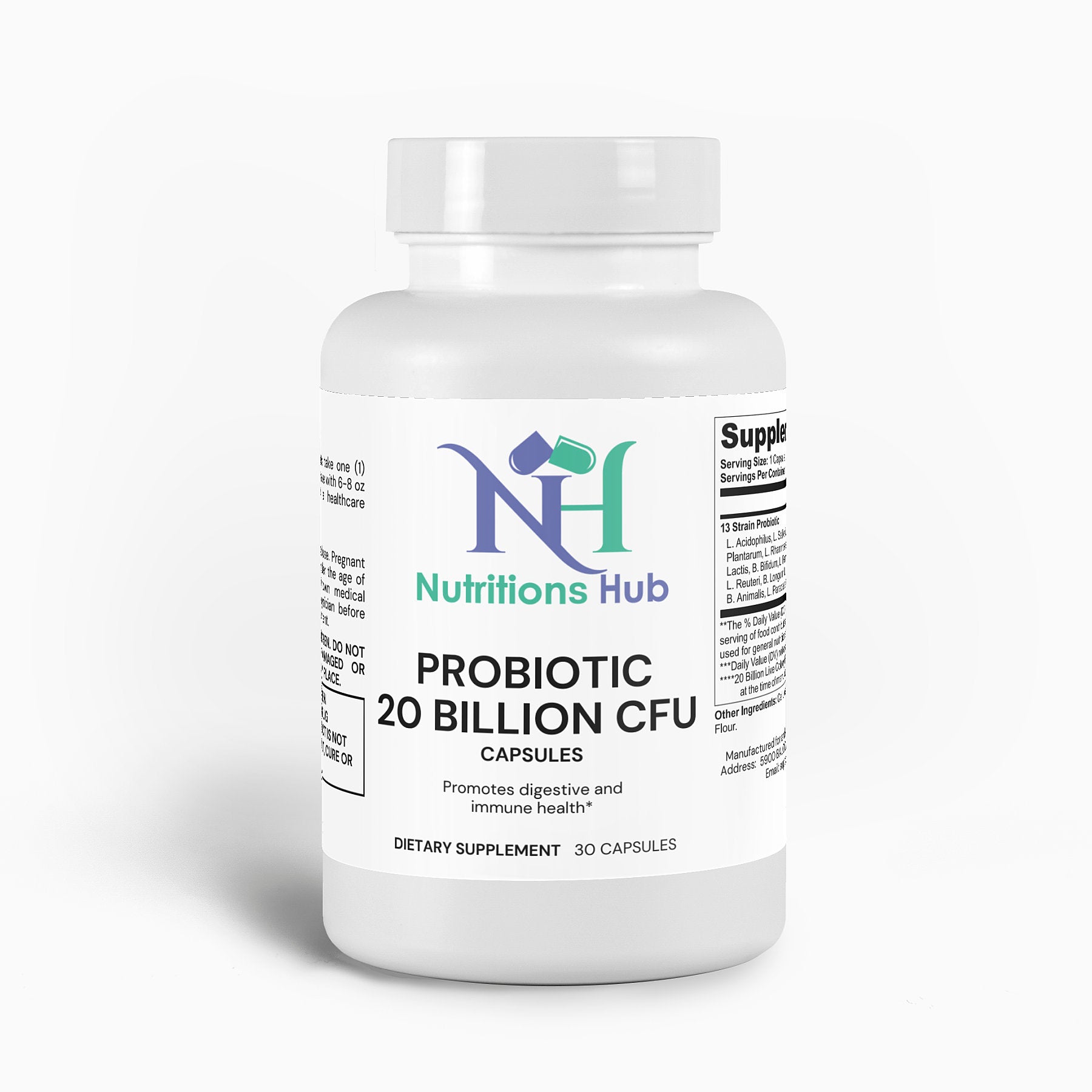 Probiotic 20 Billion capsules, high potency gut health supplement