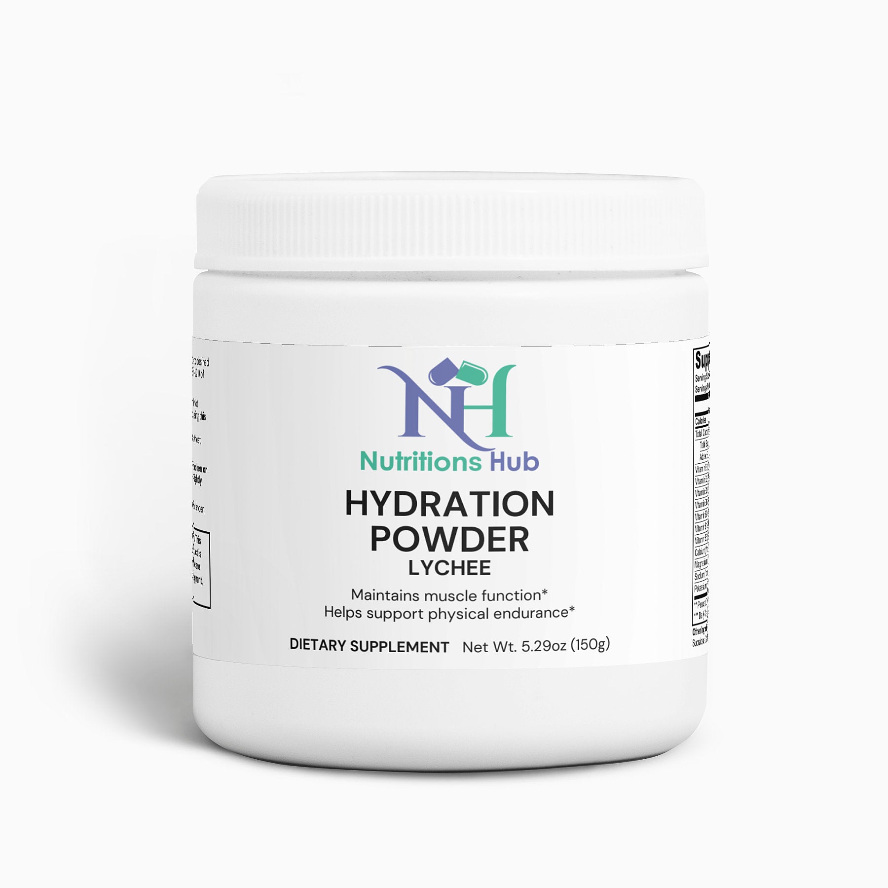 Lychee hydration powder, electrolyte supplement for rapid rehydration.