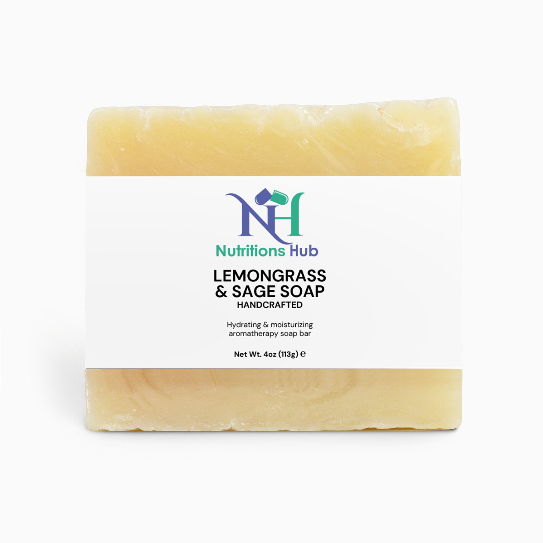 Handmade Lemongrass & Sage Soap with natural ingredients, perfect for sensitive skin