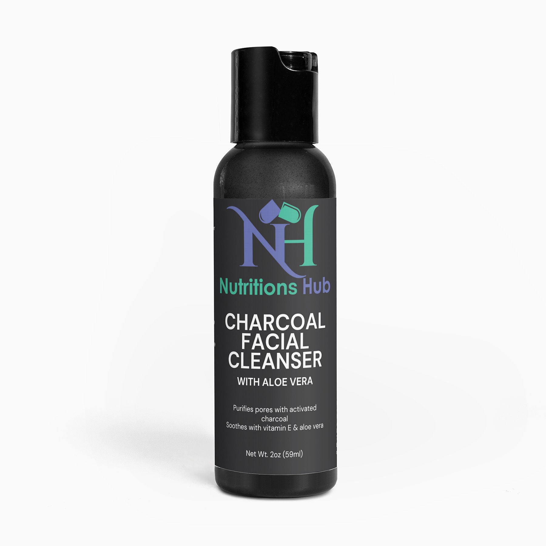 Woman applying organic charcoal facial cleanser for deep pore cleansing and clear skin