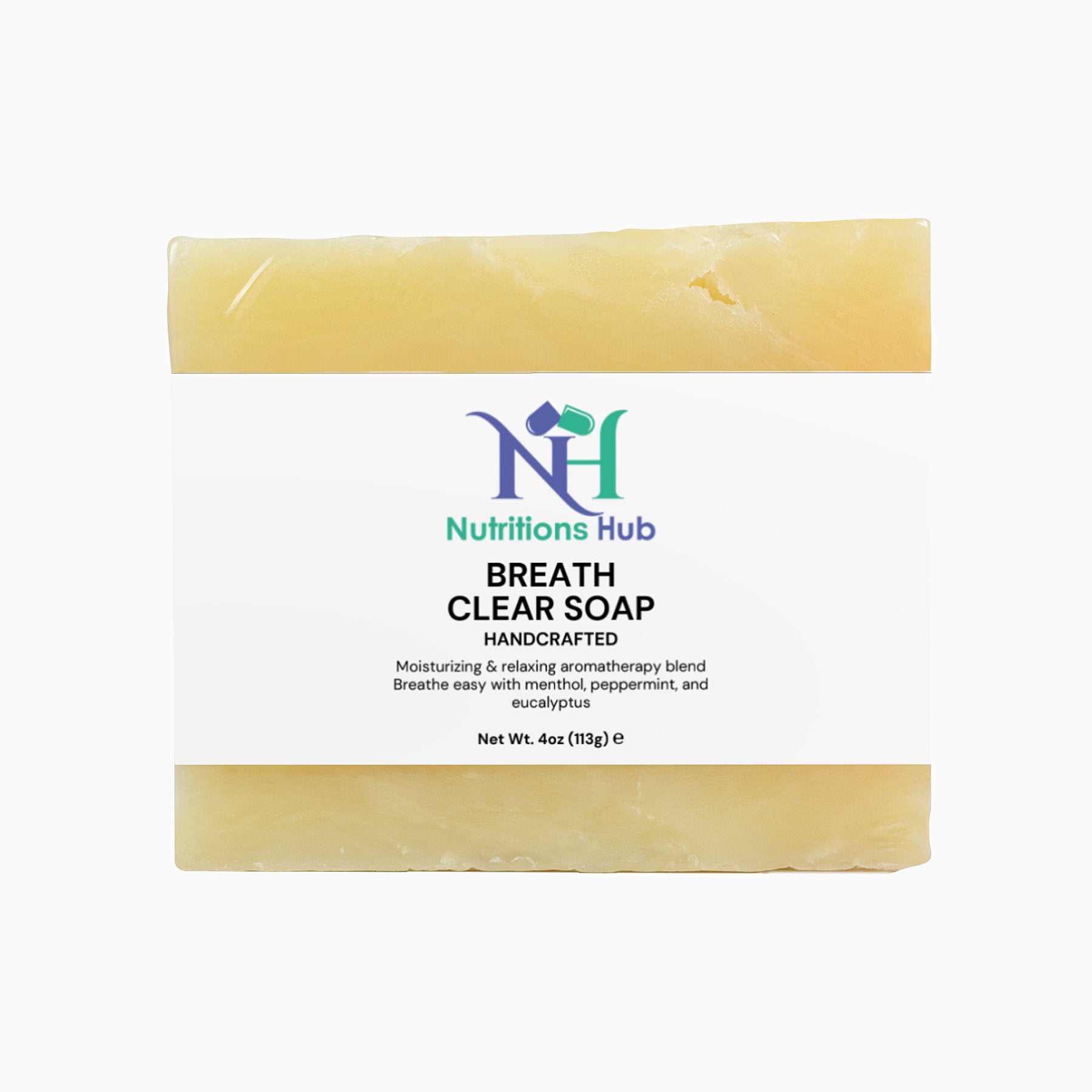 All-natural Breathe Clear Soap with eucalyptus for clear breathing and healthy skin.
