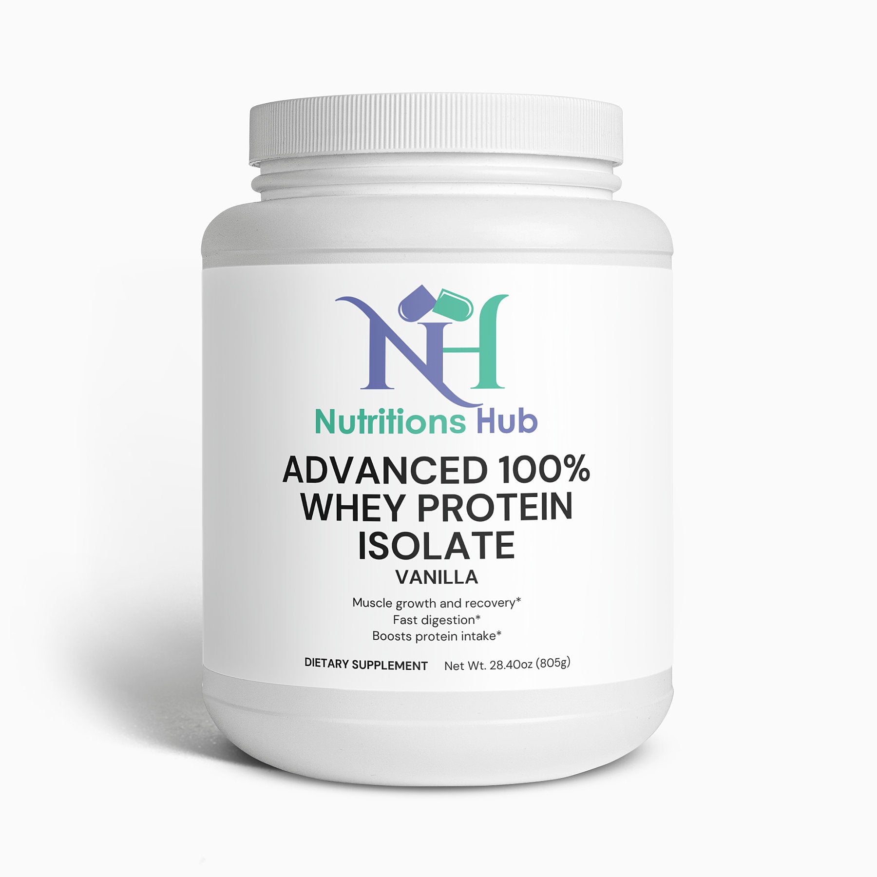Advanced 100% Whey Protein Isolate Vanilla Powder - High Protein Supplement for Muscle Growth