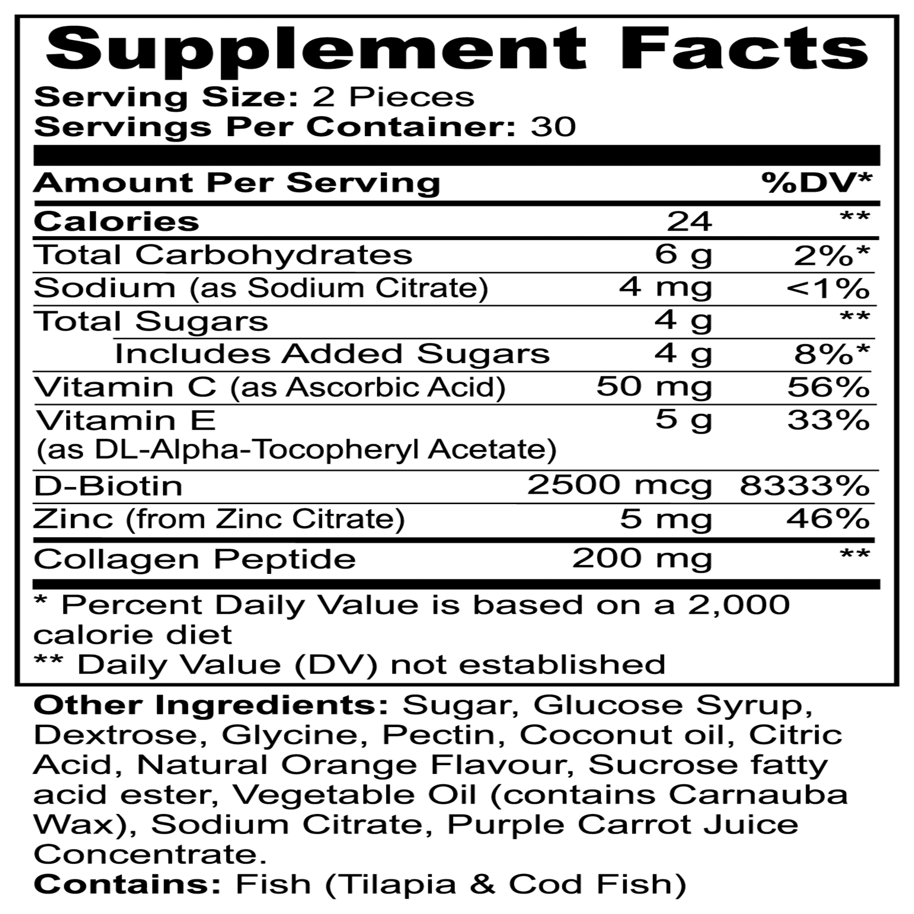 Natural ingredients in our collagen gummies for adults