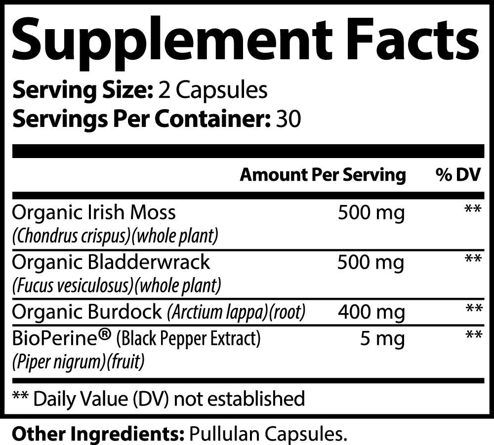 Nutrient-Rich Sea Moss Capsules