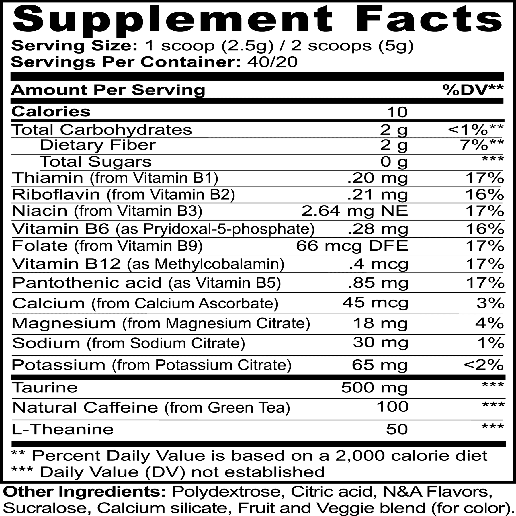 Natural ingredients in Lychee Splash Energy Powder