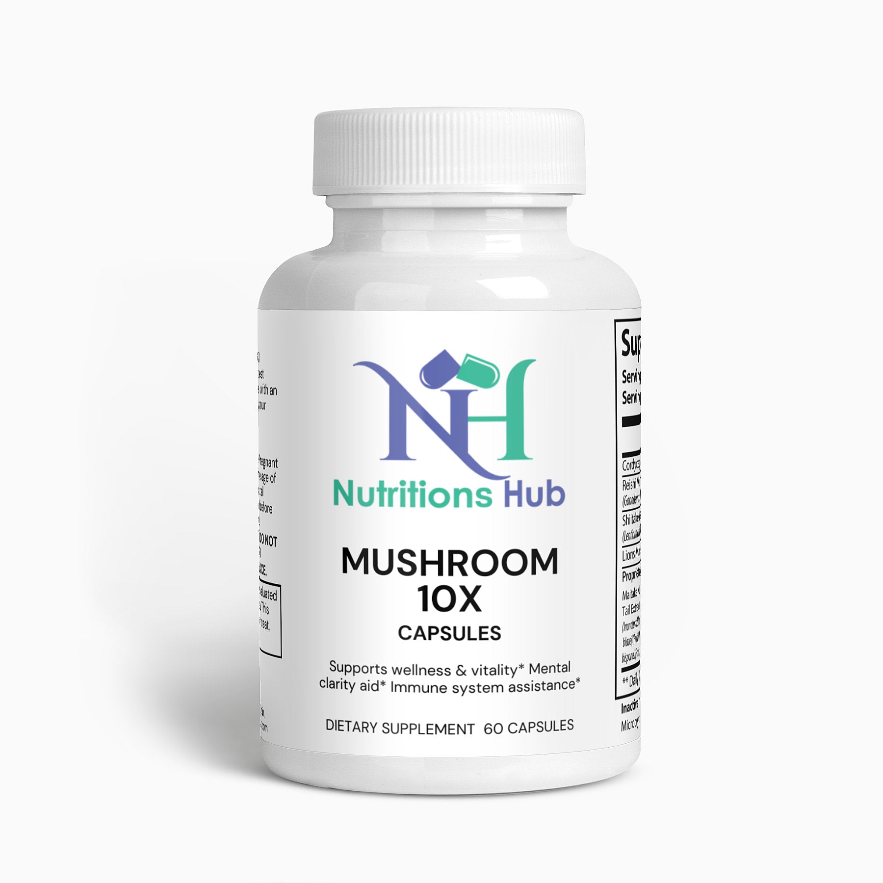 Mushroom Complex 10X supplement bottle