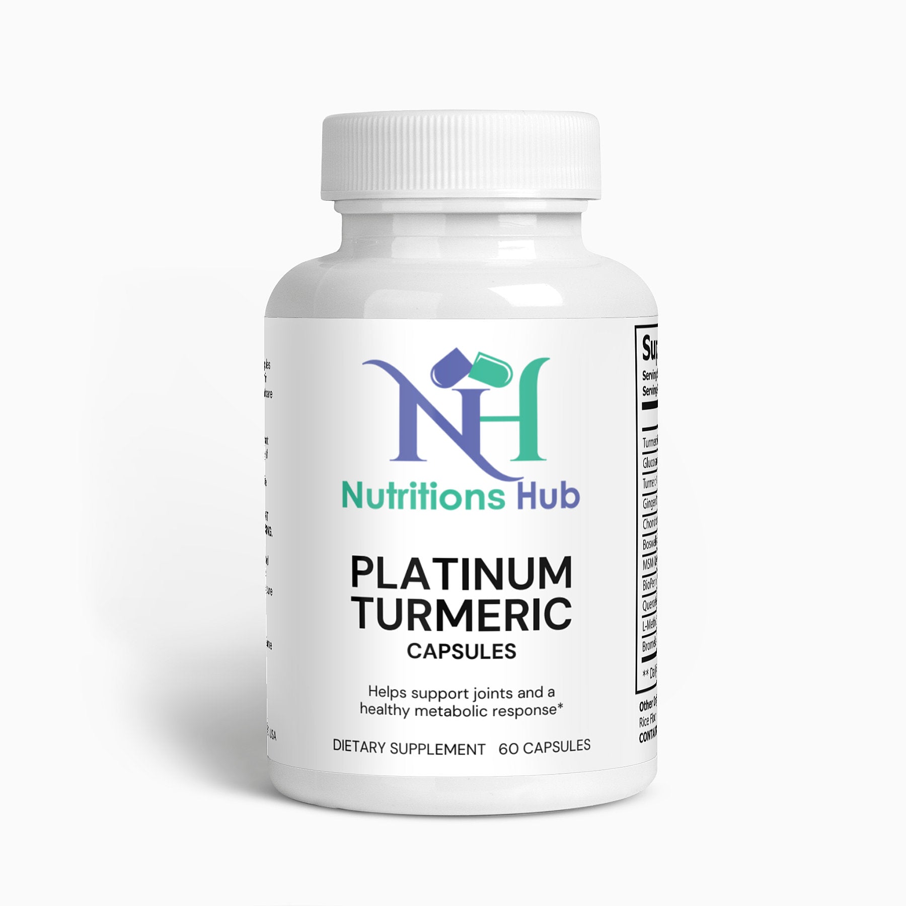 High-quality platinum turmeric capsulesin a jar