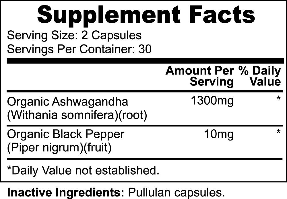 Pure Ashwagandha root powder, non-GMO and gluten-free