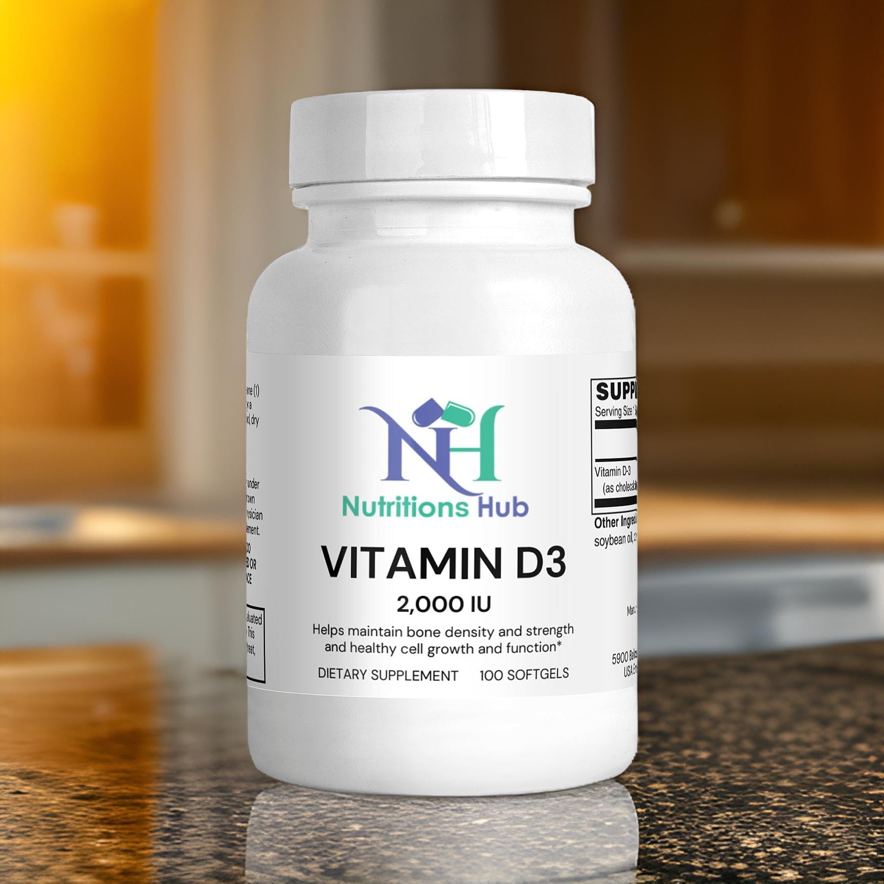 Vitamin D3 2000 IU - Boost Immunity and Bone Health