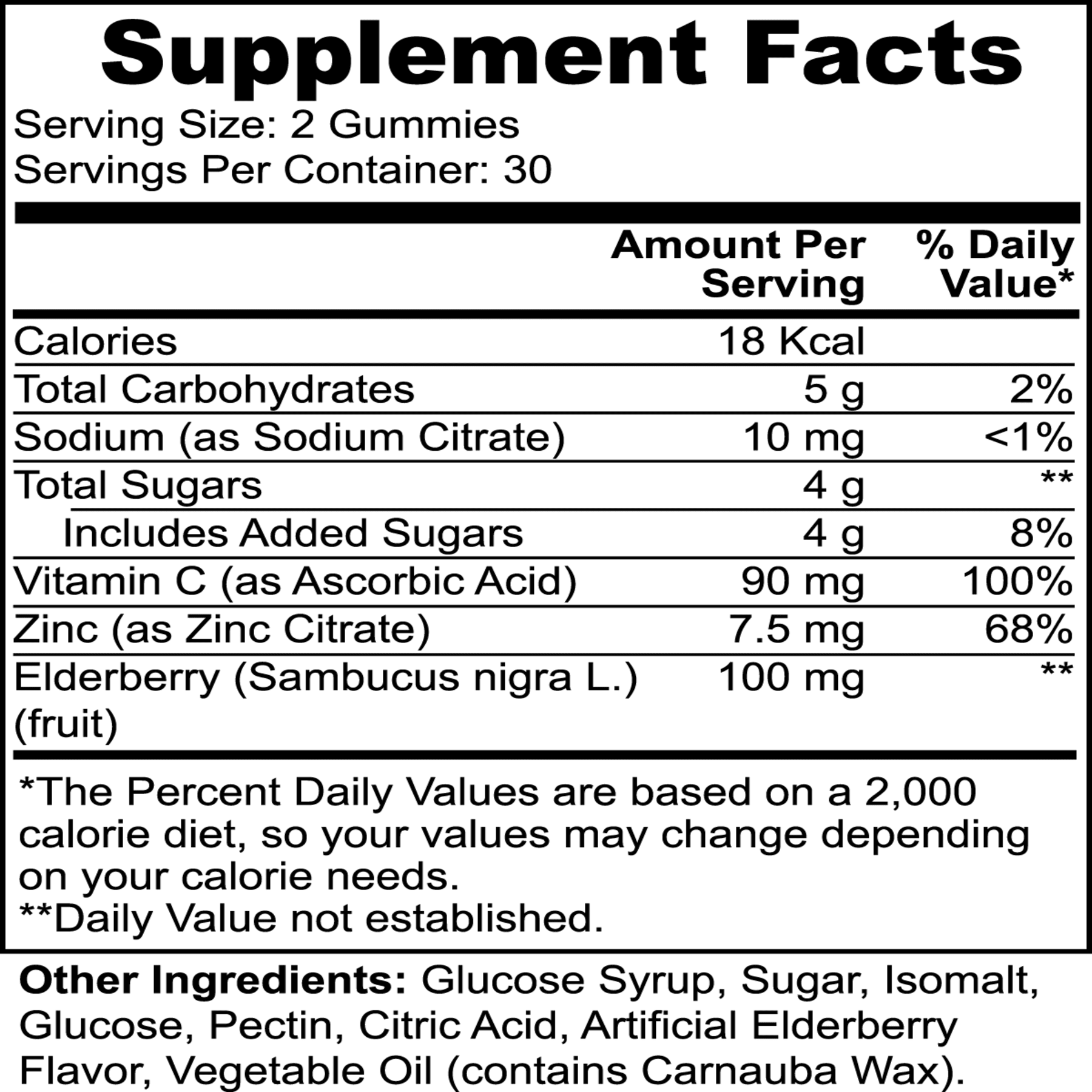 Elderberry Gummies Vitamin C Immune Support